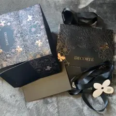 DECORTE ショップ袋 ギフトボックス　花柄 黒