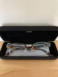 JINS メガネ ハーフリム　べっ甲色 ブラウン