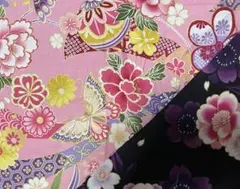 和柄 花柄生地 はぎれ