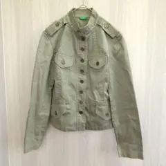 ベネトン アウター ジャケット ジージャン オリーブ Lサイズ
