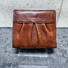 文*旦様 COACH 二つ折り財布 レザー ブラウン 本革 コンパクトウォレット