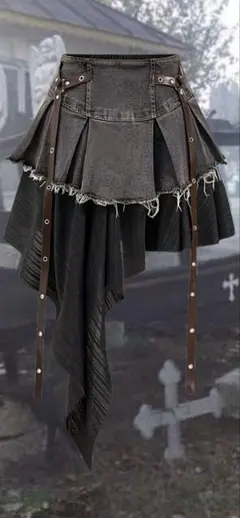 Sサイズ　ヴィンテージ　風　グランジ　デニム　ダメージ　加工　スカート