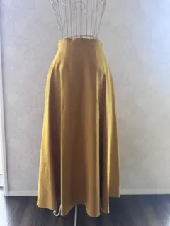 マスタード フレアロングスカート