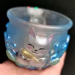 462オルゴナイト 猫ちゃん小物入れ 浄化用 幸運 健康 恋愛 金運