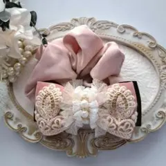 ⭐3446⭐❣️大人可愛い華やかアクセ❣️オリジナル✴インド刺繍リボンシュシュ