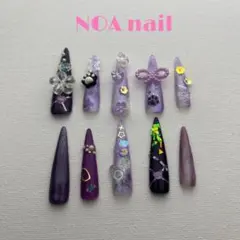 【未使用/量産型 地雷系】キッズネイル コギャル ネイルチップ ロング つけ爪