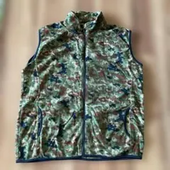 迷彩 フリース ジップアップベスト Lサイズ