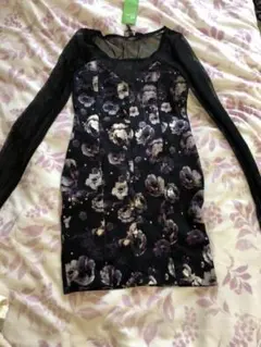 フォーエバー21 ミニワンピ　メッシュ　花柄