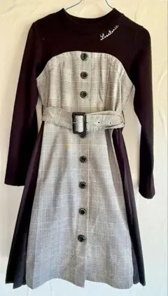 ラブトキシック(Lovetoxic)サイドプリーツチェックドッキングワンピース