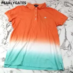 PEARLY GATES ゴルフ　半袖ポロシャツ オレンジ グラデーション