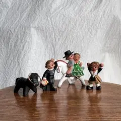 スペイン　土人形　4体セット　闘牛　民芸品　工芸品　置物　フィギュア