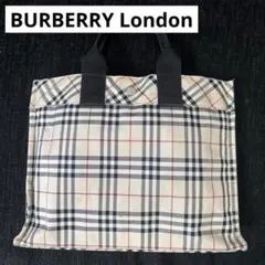 BURBERRY Londonノバチェック トートバッグ　A4 ホースロゴ