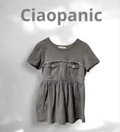 Ciaopanic デニム切り替え 半袖カットソー チュニック丈のサムネイル