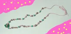 31[新作未使用１点限り]ハンドメイド ネックレス 藤色緑水色シルバーのビーズ