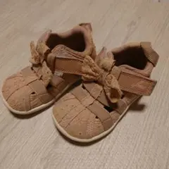 14.5㌢ IFME リボン付きベージュサンダル イフミー