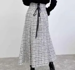 INGNI バックレースアップツイードマーメイドスカート