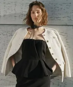 ファンシーツイードロングジャケット