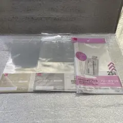 ダイソー6リングファイル用　クリアポケット 2L判　L判　フリーポケット3点