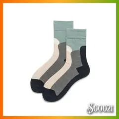 レディースソックス 靴下 ボーダー北欧 おしゃれ くすみ パステル 個性的 韓国