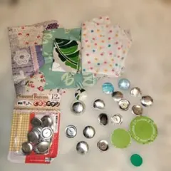 ハンドメイド　自作可能ボタン　ハギレ　写真全部　おまとめセット売り