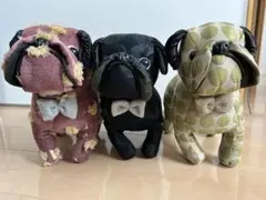 パグのぬいぐるみ3体セット　ワンコ　犬