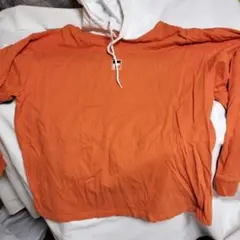 FILA　フード付長袖Tシャツ　オレンジ　大きいサイズ