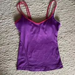 Yoga /ヨガ/フィットネス/紫のスリムフィットタンクトップ