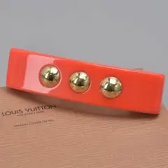 美品◇ルイヴィトン 3連スタッズ バレッタ レッド ゴールド フランス製 箱付のサムネイル