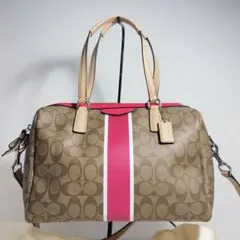 【美品】コーチ 2wayショルダーバッグ シグネチャー ハンドバッグ