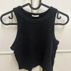 UNIQLO ユニクロ　黒リブ編みタンクトップ