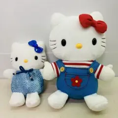 【２種セット★1999年製あり】ハローキティ　ボーダーT サロペット　ぬいぐるみ