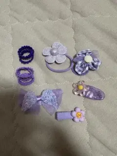 紫色のヘアアクセサリー10 点セット