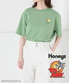 Honeys ハニーズ トムとジェリー ゆるT 半袖 Tシャツ グリーン M