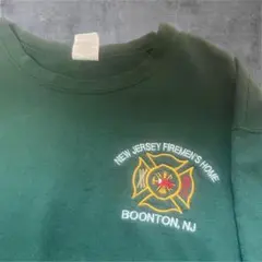 USA製 企業ロゴ 刺繍スウェット グリーン L 古着