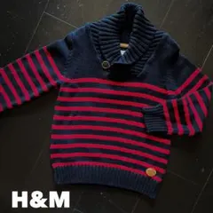 H&M【未使用/タグなし】100/105cm 襟付きコットンニット
