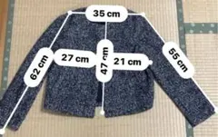 ユニクロ　ノーカラージャケット ブラック　ツイード