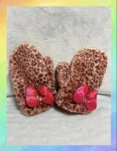ディズニー　豹柄　ミニー手袋