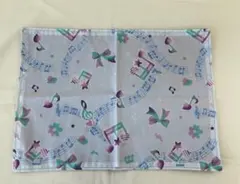音符柄　ブルー　ランチョンマット　入園入学準備　ハンドメイド