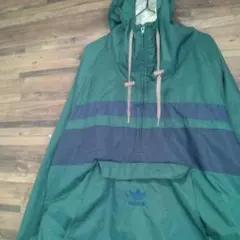 adidas アディダス　トレフォイルロゴ刺繍　ナイロンアノラックパーカー