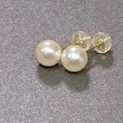 8.7mm極照り色艷の無傷AKOYA花珠❣️フックパールピアス♪『りんりん手