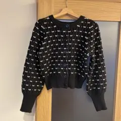 しまむら　ブラック ニットカーディガン