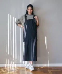 coen 【C.mt】裏フリースエプロンキャミワンピース
