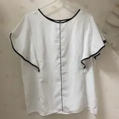 LES MUES フリル袖 ホワイトシャツ L