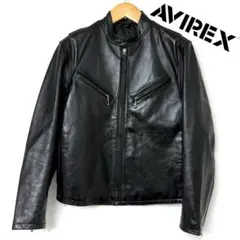 AVIREX 牛革 レザー シングル ライダースジャケット ブラック M