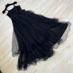 Igin カラーフォーマルドレス パーティ ワンピース 花リボン シアー