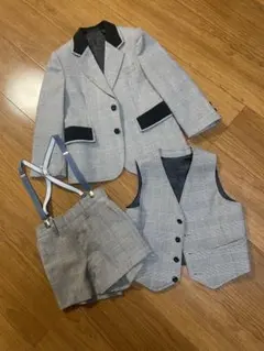 フォーマルスーツ グレー系チェック 3点セット