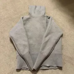 ブルーグレー　 タートルネック セーター