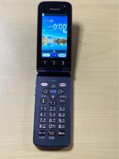 ドコモ らくらくホン F-02J ネイビー SIMロック解除済 U10