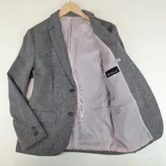 タケオキクチ　ヘリンボーン　テーラードジャケット　裏地ストライプ　L