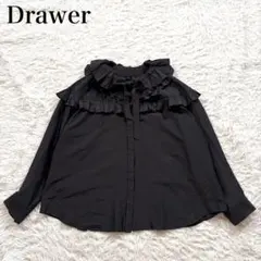 ドゥロワー コットン シルク ダブル フリルカラー　ブラウスのサムネイル